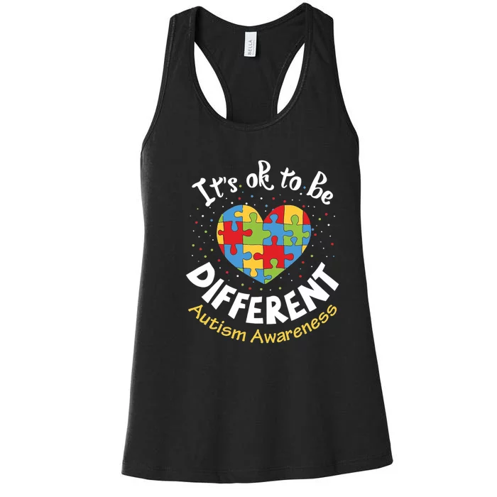 ItS Ok To Be Different Autism Awareness Women's Racerback Tank