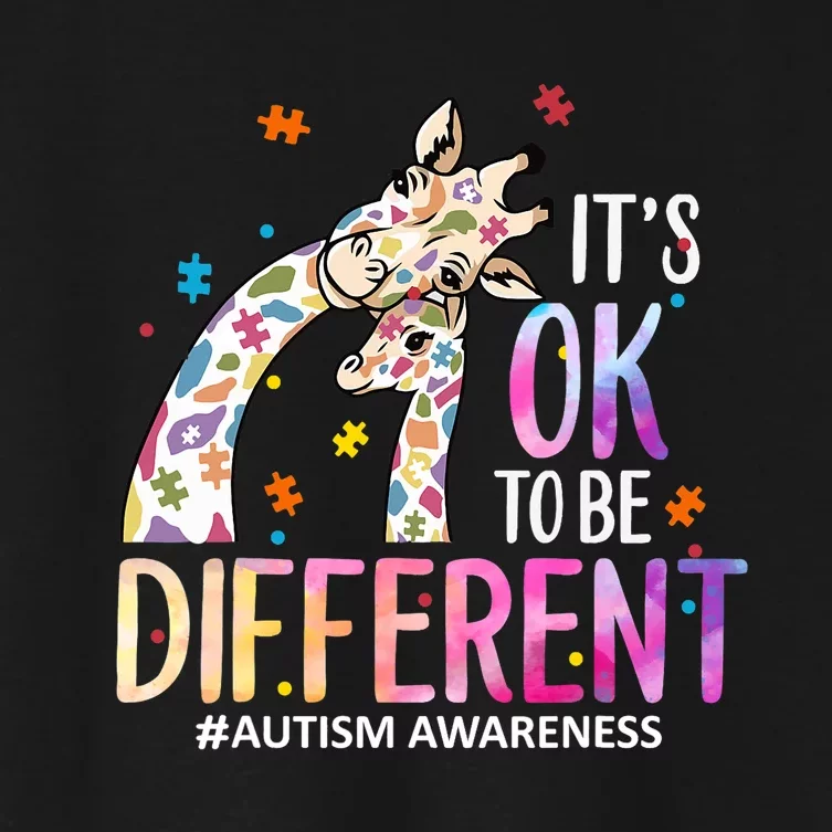 Its Ok To Be Different Autism Awareness Acceptance Be Kind Women's Crop Top Tee