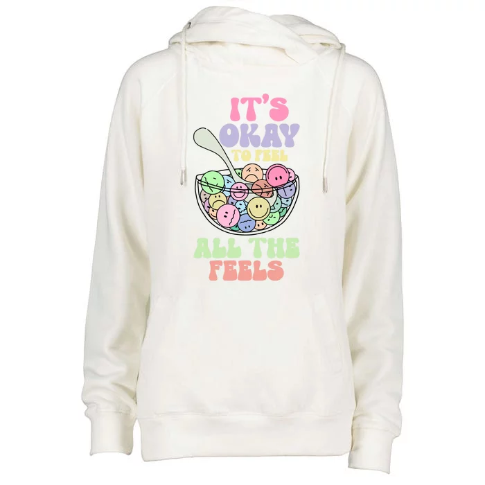 Its Okay To Feel All Feels Psychologists Womens Funnel Neck Pullover Hood