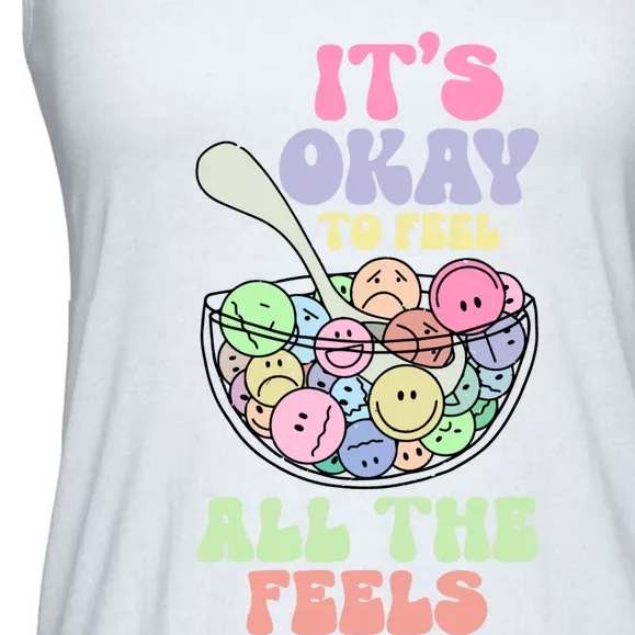 Its Okay To Feel All Feels Psychologists Ladies Essential Flowy Tank