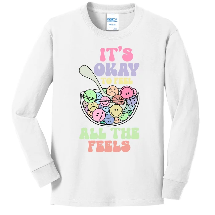 Its Okay To Feel All Feels Psychologists Kids Long Sleeve Shirt