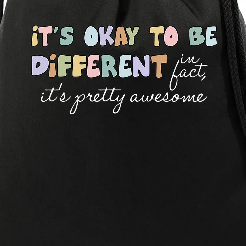 Its Okay To Be Different Pretty Awesome Autism Awareness Drawstring Bag