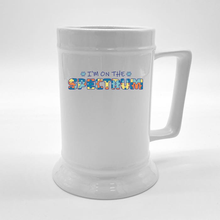 I'm On The Spectrum Autism Awareness Front & Back Beer Stein