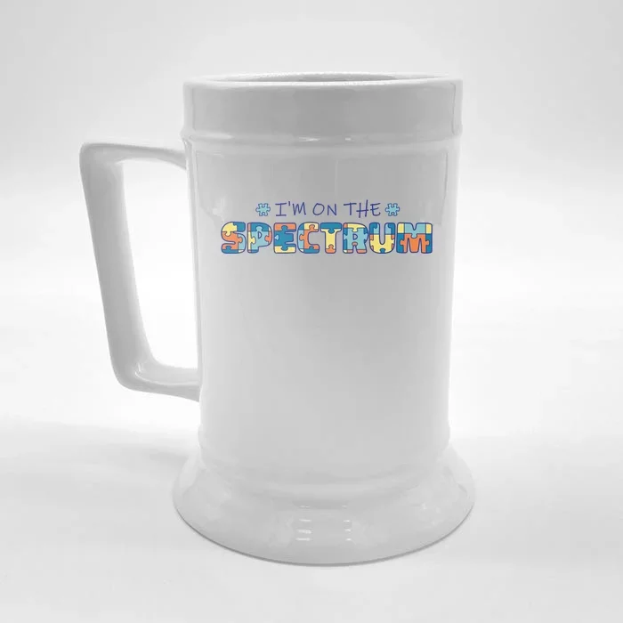 I'm On The Spectrum Autism Awareness Front & Back Beer Stein