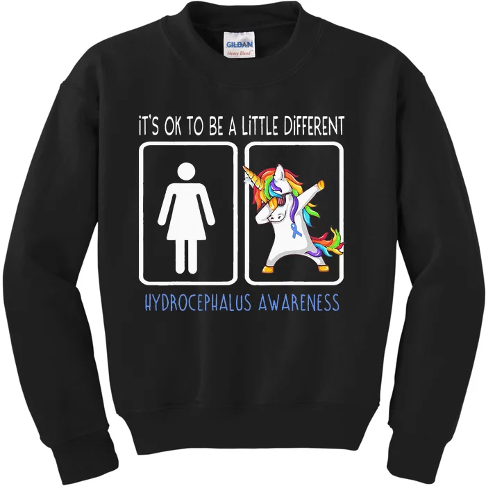 It's Ok To Be A Little Different Hydrocephalus Awareness Kids Sweatshirt