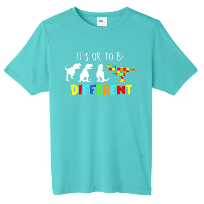 It's Ok To Be Different Autism Awareness Dinosaur Boy ChromaSoft Performance T-Shirt