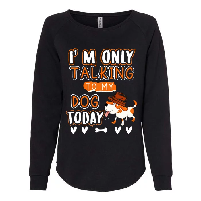 Im Only Talking To My Dog Today Sarcastic Dog Lover Slogan Womens California Wash Sweatshirt