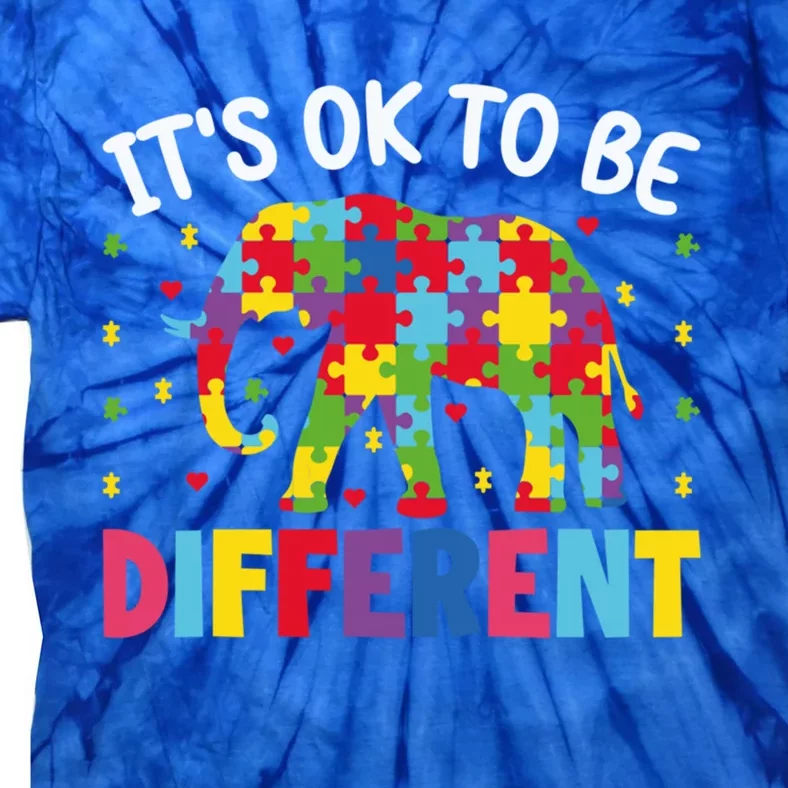 ItS Ok To Be Different Elephant Design Gift Tie-Dye T-Shirt