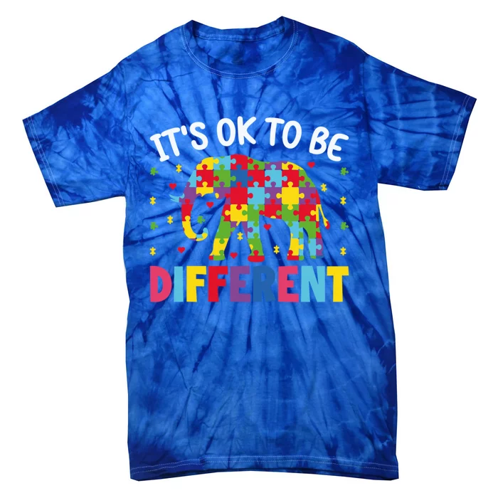 ItS Ok To Be Different Elephant Design Gift Tie-Dye T-Shirt