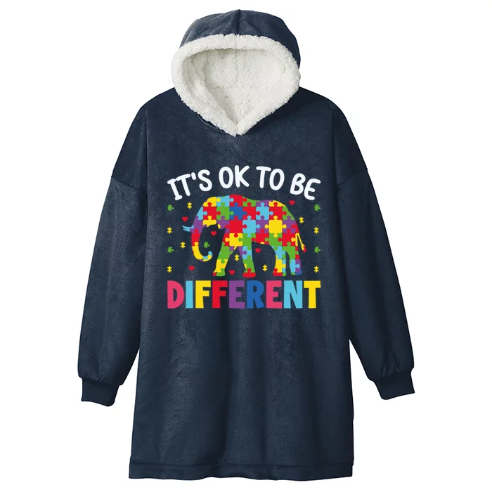 ItS Ok To Be Different Elephant Design Gift Hooded Wearable Blanket