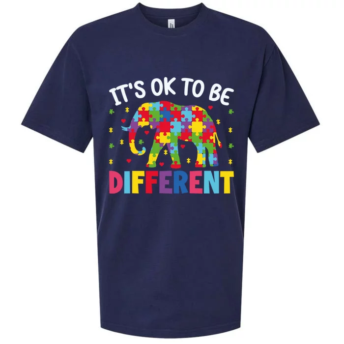 ItS Ok To Be Different Elephant Design Gift Sueded Cloud Jersey T-Shirt