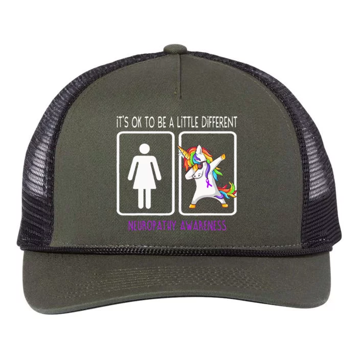 It's Ok To Be A Little Different Neuropathy Awareness Retro Rope Trucker Hat Cap