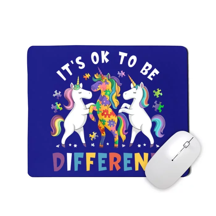 ItS Ok To Be Different Unicorn Autism Awareness Autistic Cute Gift Mousepad