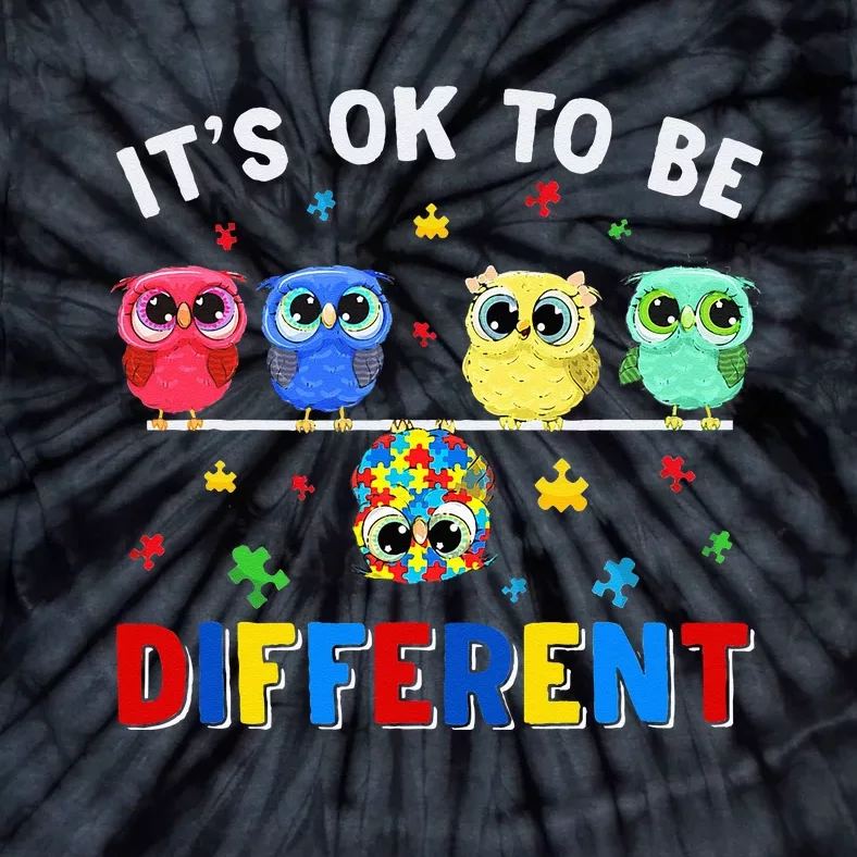 It's Ok To Be Different Cute Owl Animal Autism Awareness Tie-Dye T-Shirt