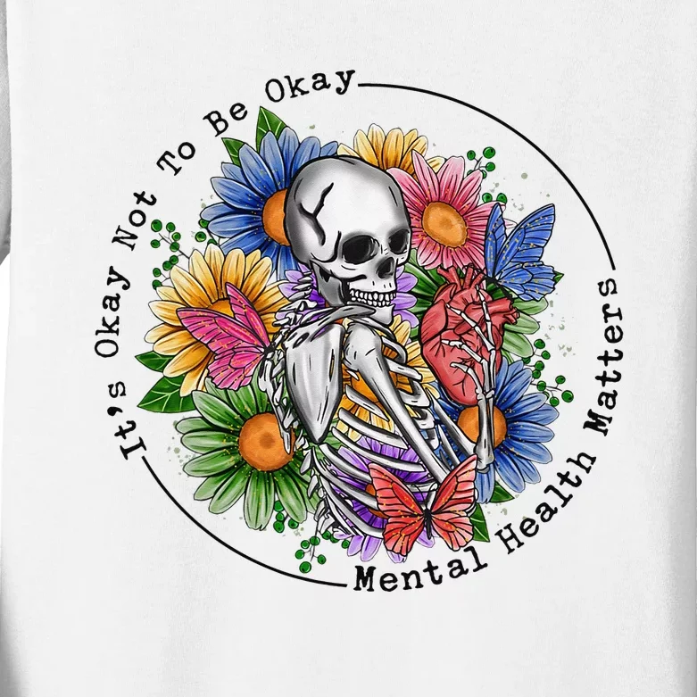 It's Okay To Not Be Okay Mental Health Awareness Kids Long Sleeve Shirt