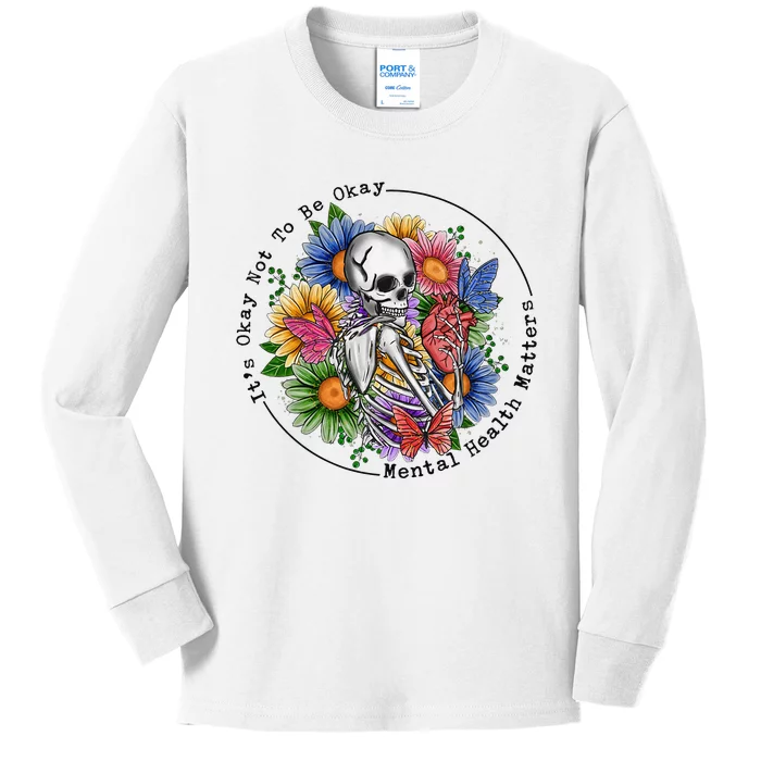 It's Okay To Not Be Okay Mental Health Awareness Kids Long Sleeve Shirt