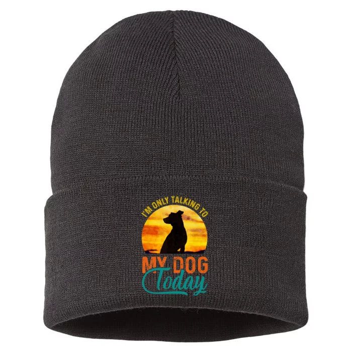 I'm Only Talking To My Dog Today Funny Sustainable Knit Beanie