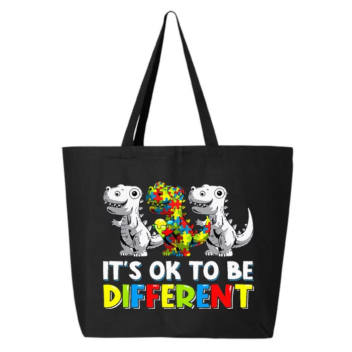 It's Ok To Be Different Dinosaur Autism Awareness Gifts 25L Jumbo Tote