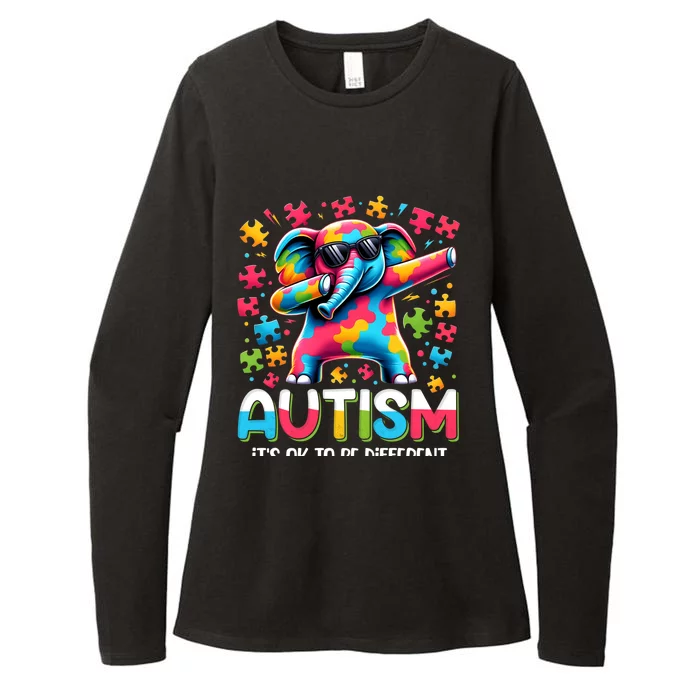 It’S Ok To Be Different Autism Awareness Dabbing Elephant Cute Gift Womens CVC Long Sleeve Shirt