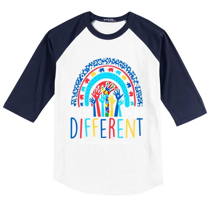 Its Ok To Be Different Autism Awareness Acceptance Gift Baseball Sleeve Shirt