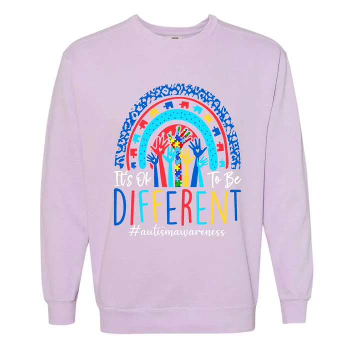 Its Ok To Be Different Autism Awareness Acceptance Gift Garment-Dyed Sweatshirt