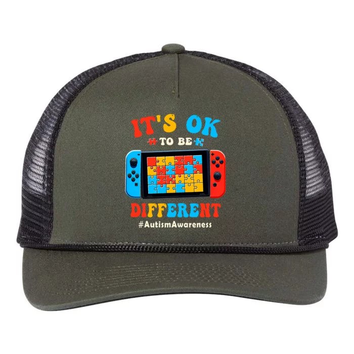 Its Ok To Different Video Game Gamer Autism Retro Rope Trucker Hat Cap