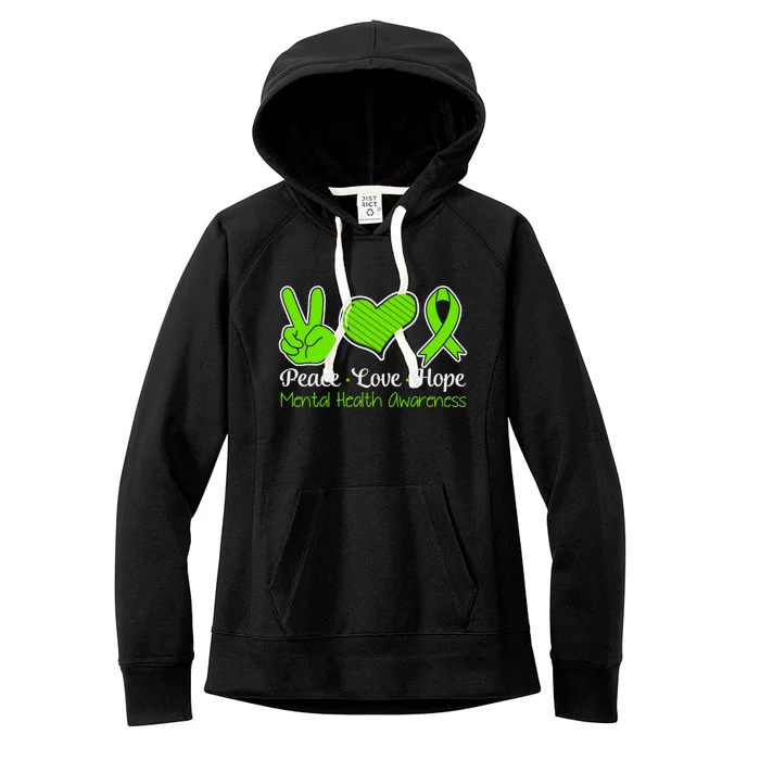 Its Okay To Not Be Okay Mental Health Awareness Ribbon Women's Fleece Hoodie