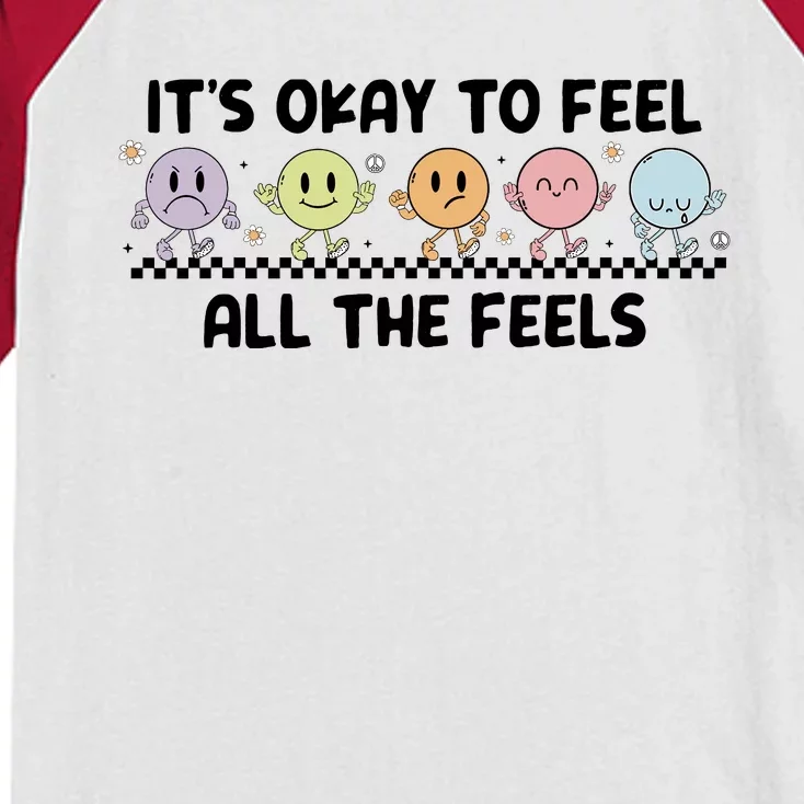 ItS Okay To Feel All The Feels Tal Health Kids Colorblock Raglan Jersey