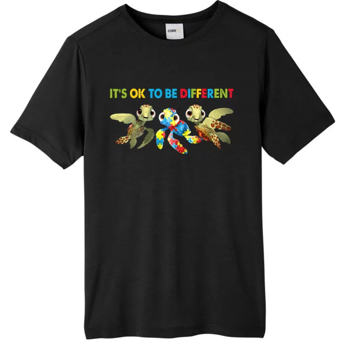 It's Ok To Be Different Turtle Autism Awareness Puzzle Gift ChromaSoft Performance T-Shirt