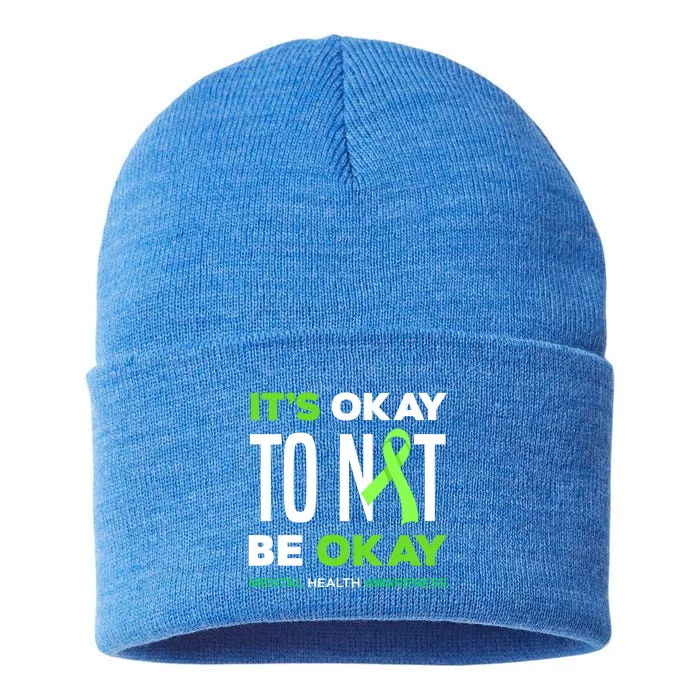 ItS Ok To Not Be Ok Tal Health Awareness Meaningful Gift Sustainable Knit Beanie