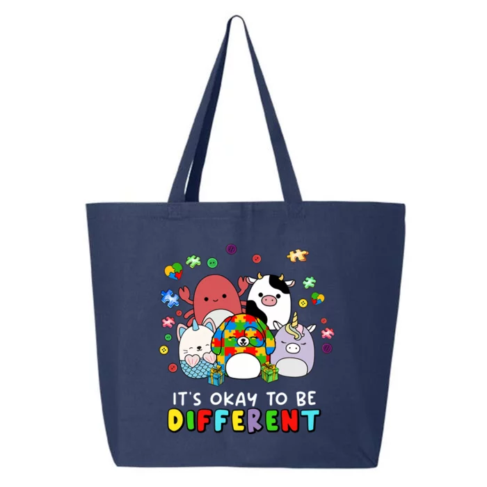 It's Okay To Be Different Cute Pig Cow Cat Autism Awareness Month Supporter 25L Jumbo Tote