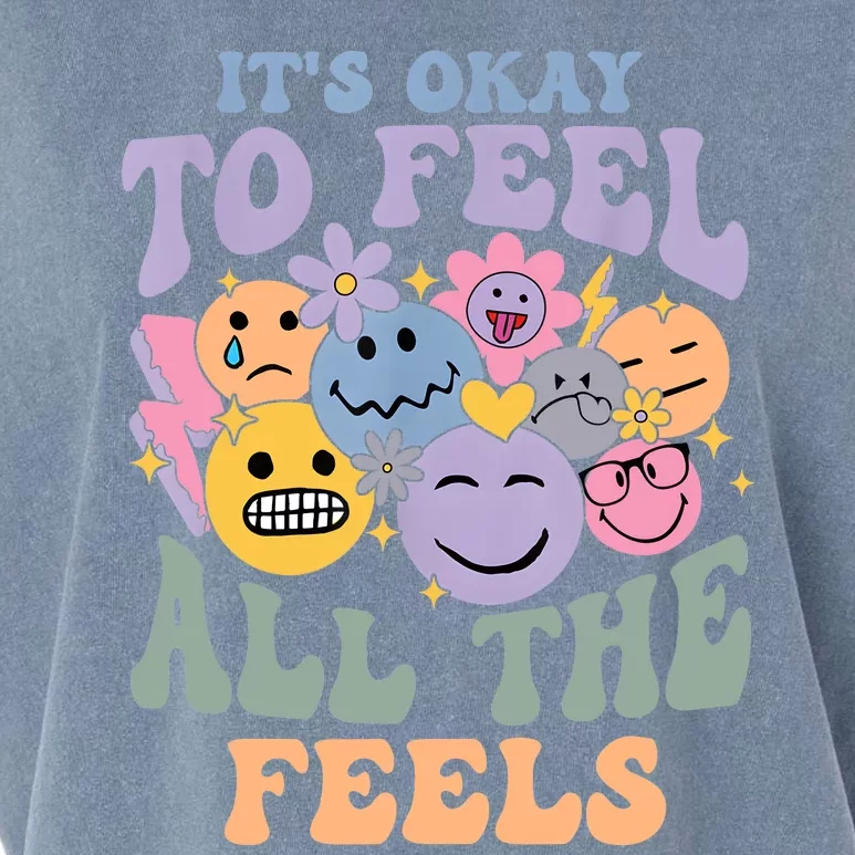 Its Ok To Feel All The Feels Mental Health Awareness Garment-Dyed Women's Muscle Tee