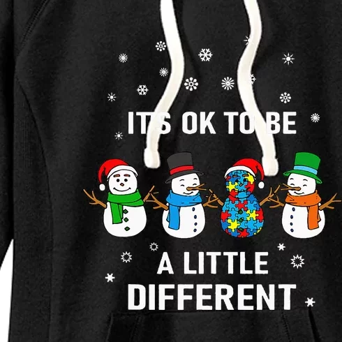 It's Ok To Be A Little Different Christmas Autism Tee Gift Women's Fleece Hoodie