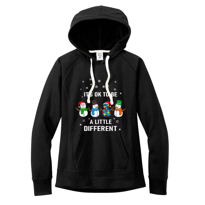 It's Ok To Be A Little Different Christmas Autism Tee Gift Women's Fleece Hoodie