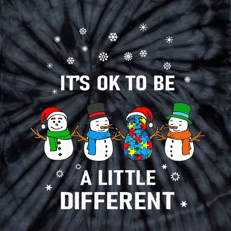 It's Ok To Be A Little Different Christmas Autism Tee Gift Tie-Dye T-Shirt