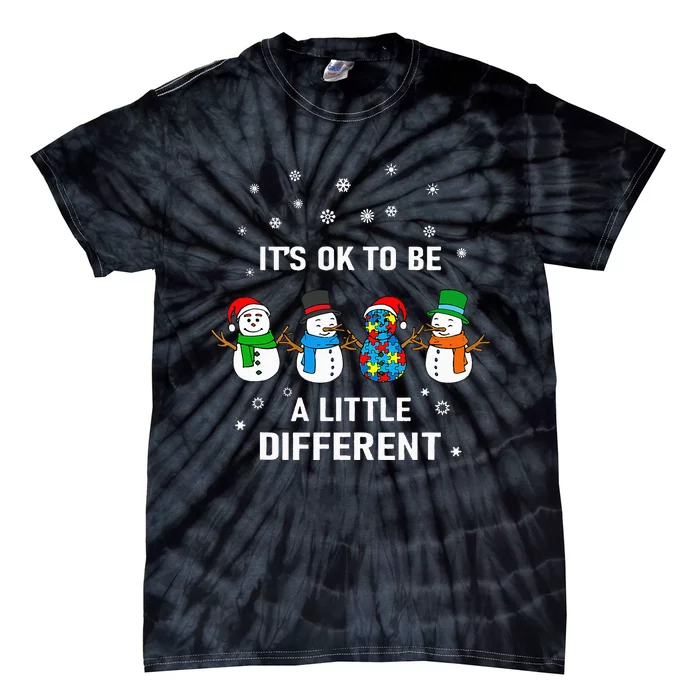 It's Ok To Be A Little Different Christmas Autism Tee Gift Tie-Dye T-Shirt