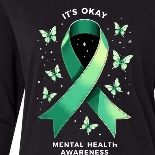 ItS Okay Tal Health Awareness Green Ribbon Great Gift Womens Cotton Relaxed Long Sleeve T-Shirt