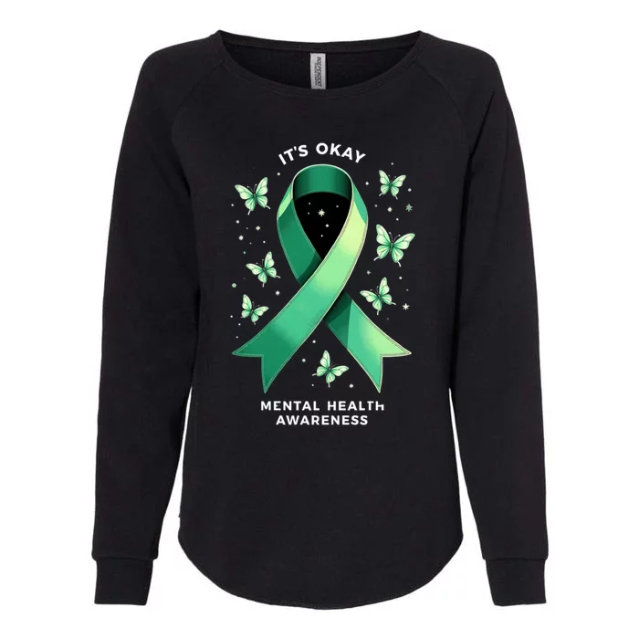 ItS Okay Tal Health Awareness Green Ribbon Great Gift Womens California Wash Sweatshirt