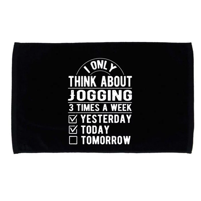 I Only Think About Jogging Sayings Running Quotes Runner Cute Gift Microfiber Hand Towel