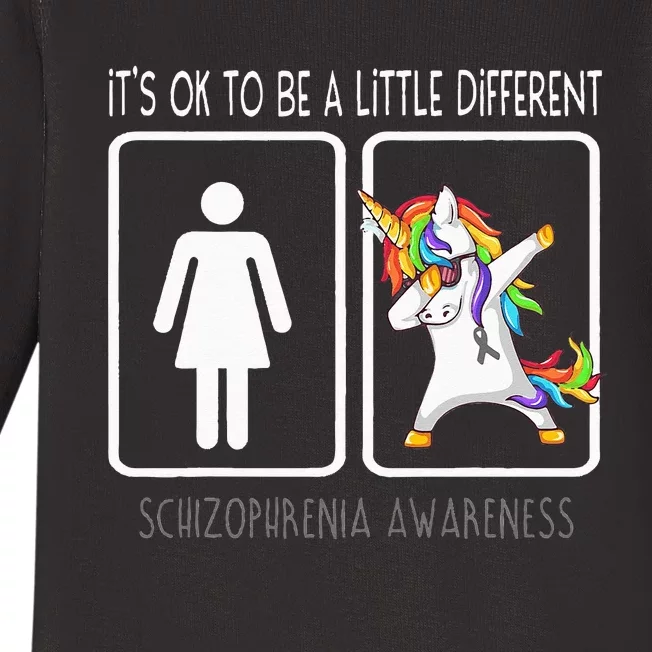 It's Ok To Be A Little Different Schizophrenia Awareness Baby Long Sleeve Bodysuit