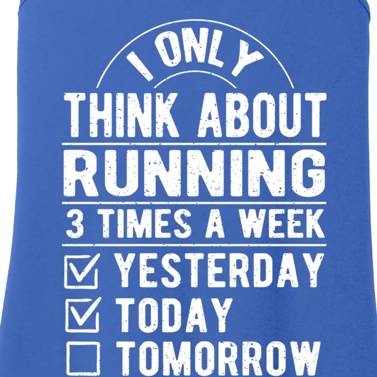 I Only Think About Running Funny Runner Humor Marathon Great Gift Ladies Essential Tank