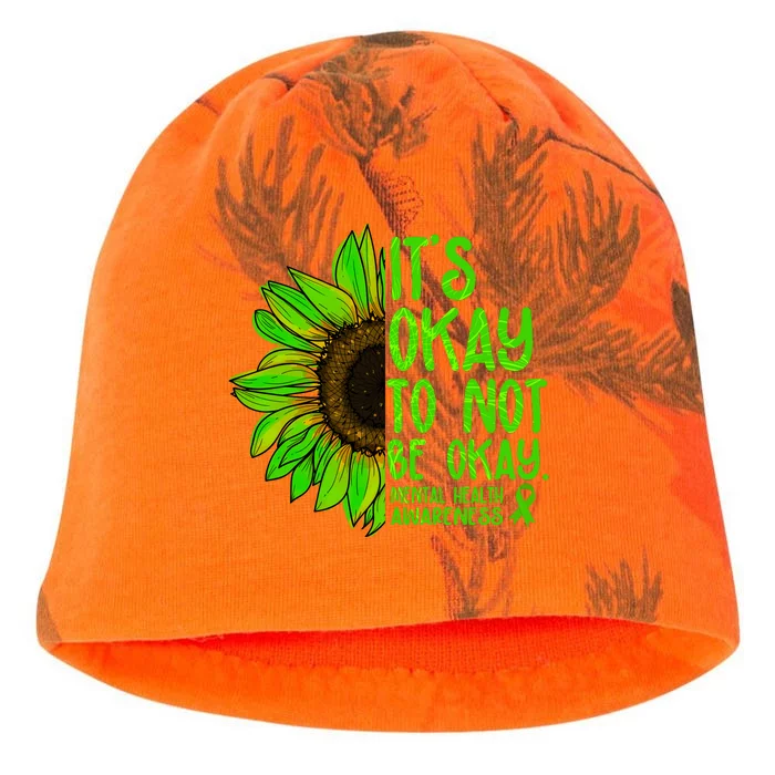 It's Okay To Not Be Okay Mental Health Awareness Green Sunflower Kati - Camo Knit Beanie