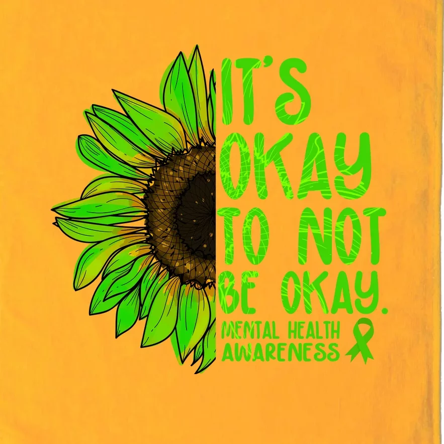 It's Okay To Not Be Okay Mental Health Awareness Green Sunflower Platinum Collection Golf Towel