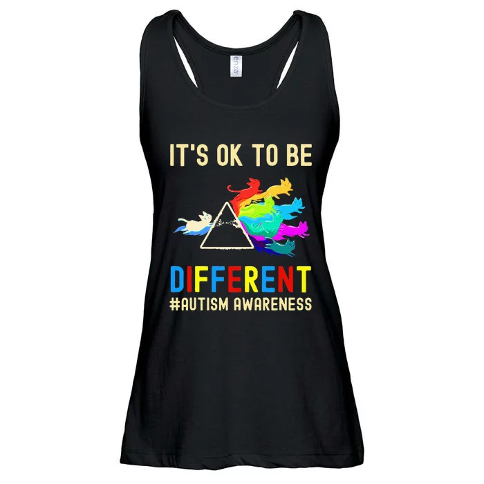 It's OK to be Different Autism Awareness Cat Prism Ladies Essential Flowy Tank