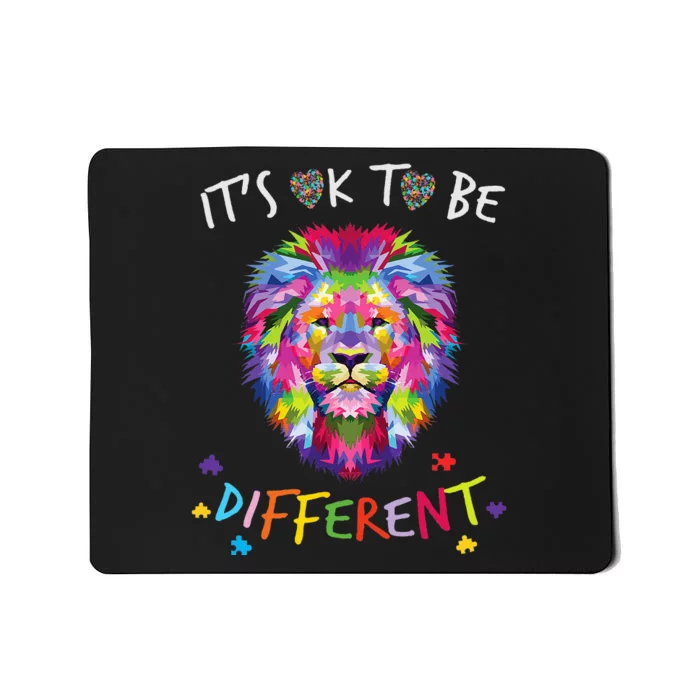 It's OK to be different Colorful Lion Autism Awareness month Mousepad