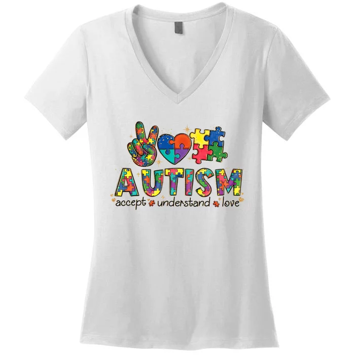 Its Ok To Be Different Autism Awareness Women's V-Neck T-Shirt