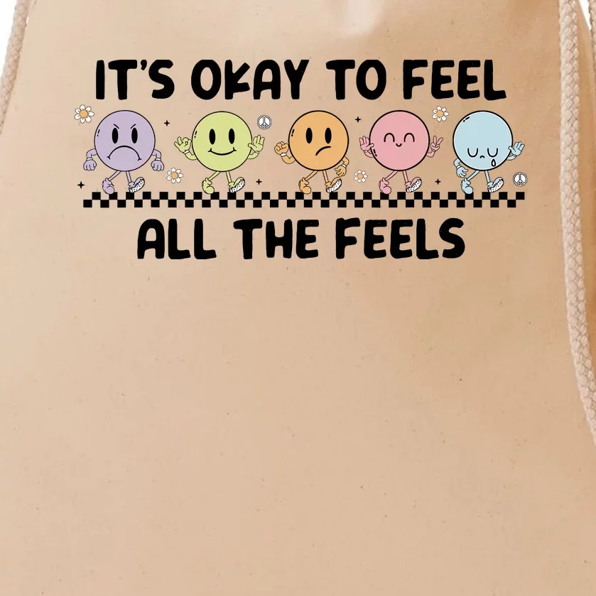 ItS Okay To Feel All The Feels Tal Health Drawstring Bag