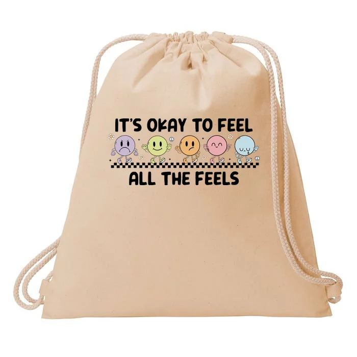 ItS Okay To Feel All The Feels Tal Health Drawstring Bag