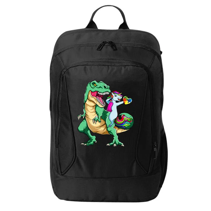 It's Ok To Be Different Unicorn Dinosaur Autism Awareness City Backpack