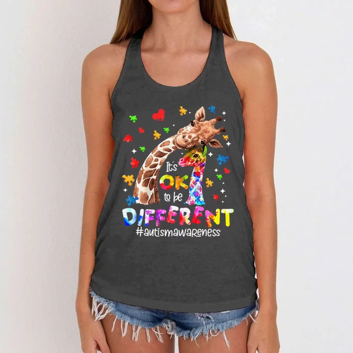 Its Ok To Be Different Autism Mom Mama MotherS Day 2024 Women's Knotted Racerback Tank